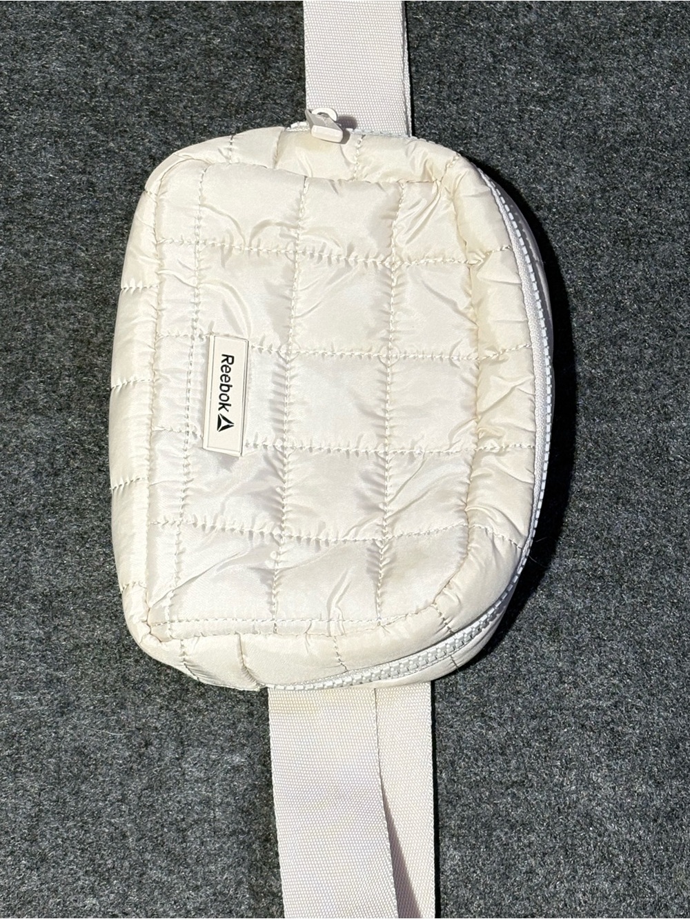 Reebok Quilted Cream Crossbody Belt Bag - Padded Nylon
